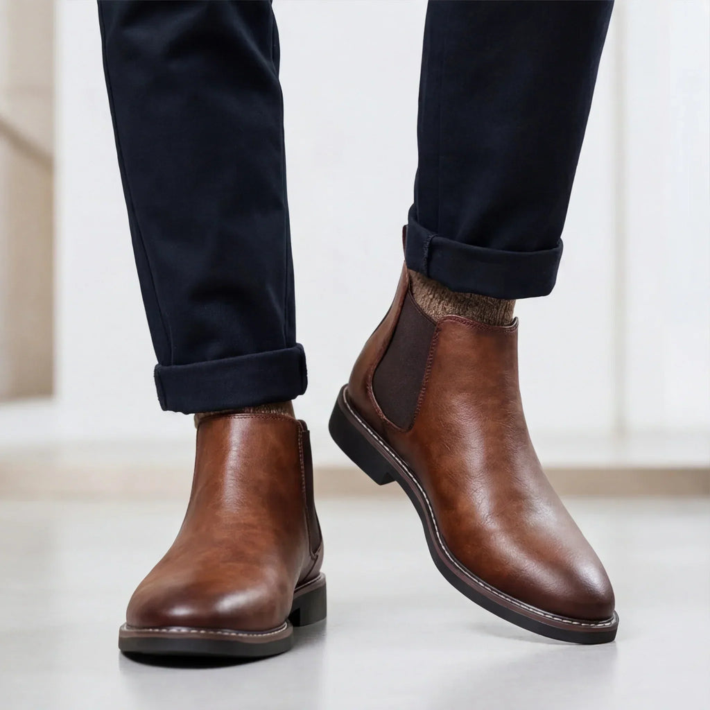 Men's Waterproof Leather Chelsea Boots – All-Day Comfort