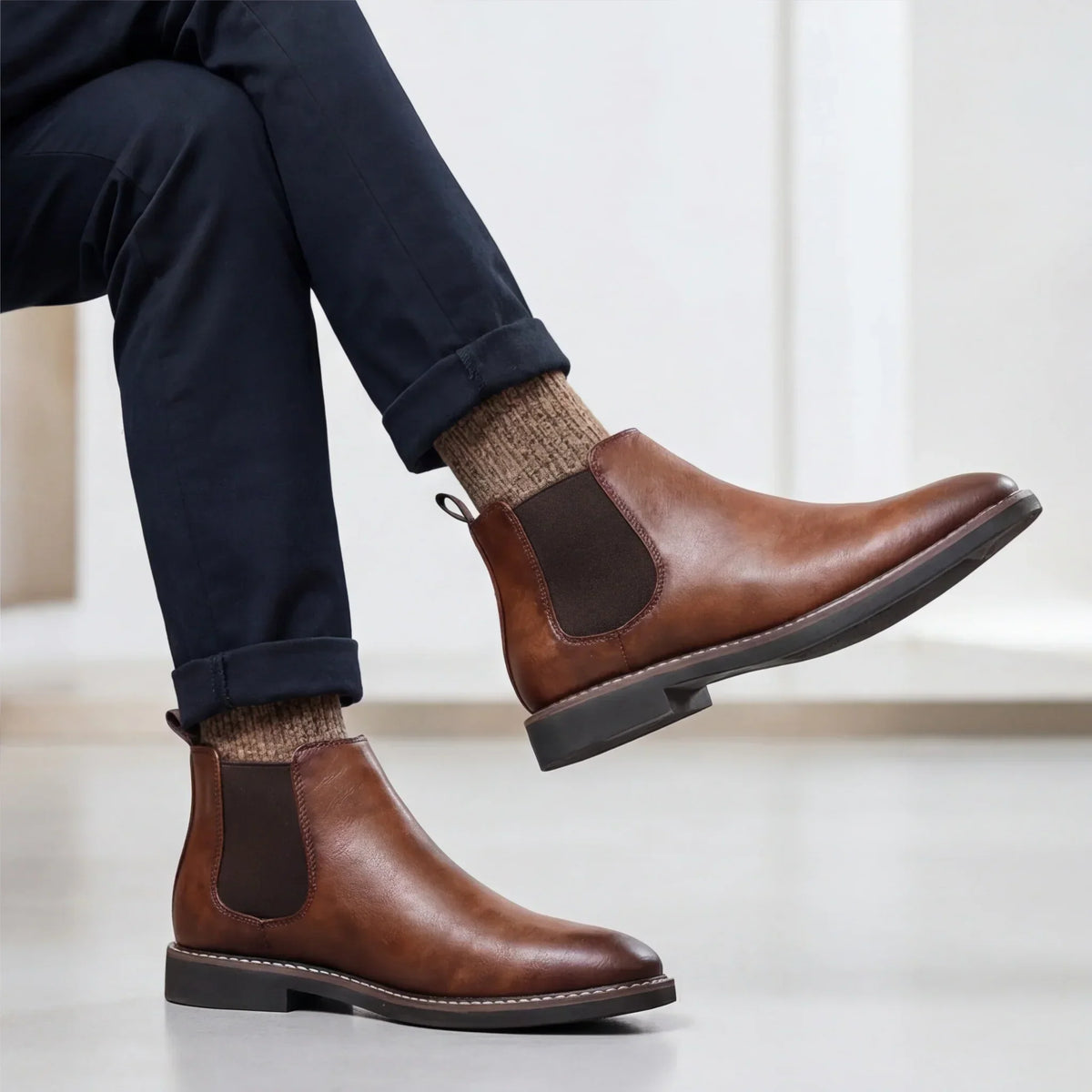 Men's Waterproof Leather Chelsea Boots – All-Day Comfort