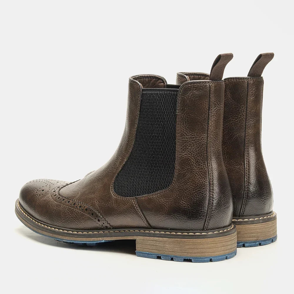 Men's Espresso Brown Brogue Chelsea Boots – Ashcombe
