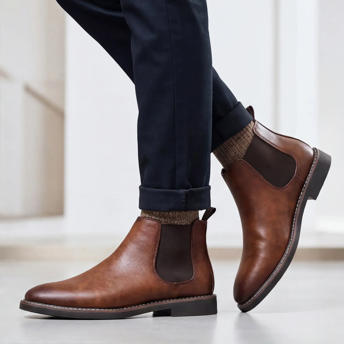 Men's Waterproof Leather Chelsea Boots – All-Day Comfort
